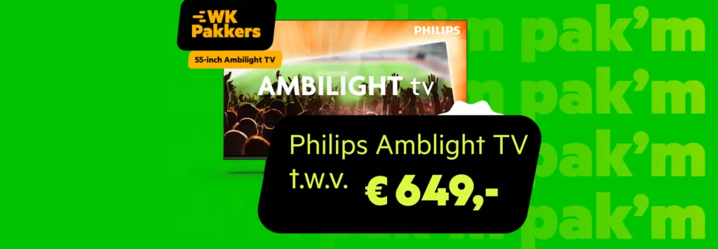 Gratis Philips Ambilight Smart TV t.w.v. 649 euro bij KPN Internet en TV