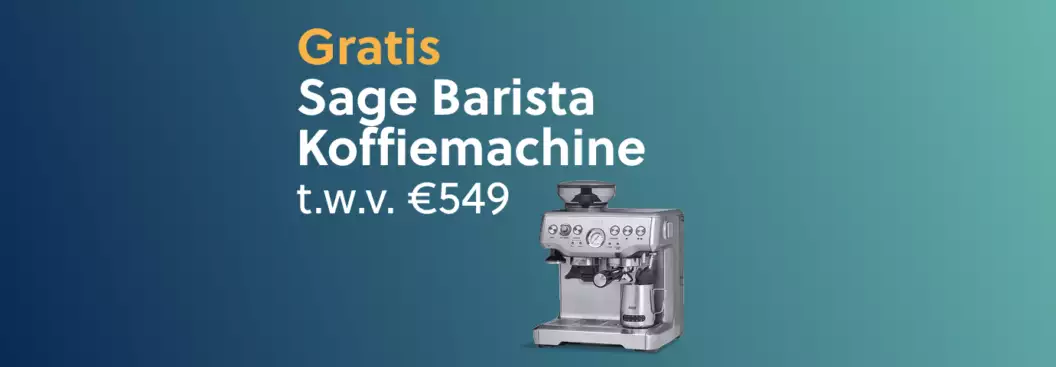 Gratis Sage Barista koffiemachine t.w.v. 549 euro cadeau bij Ziggo internet en tv via MeerVoordeel