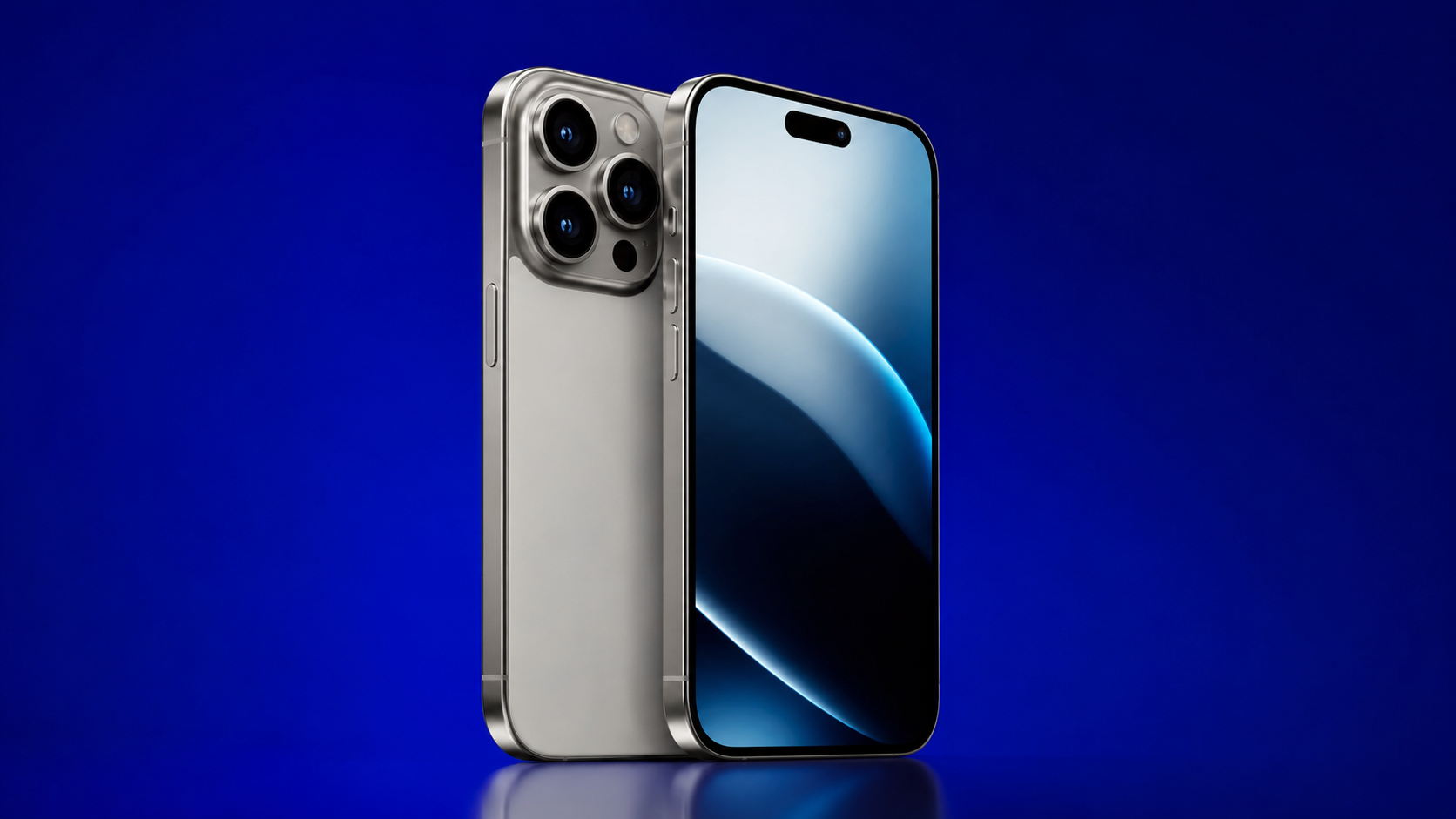 Apple iPhone 17 Pro, voor- en achterkant, op een donkere achtergrond