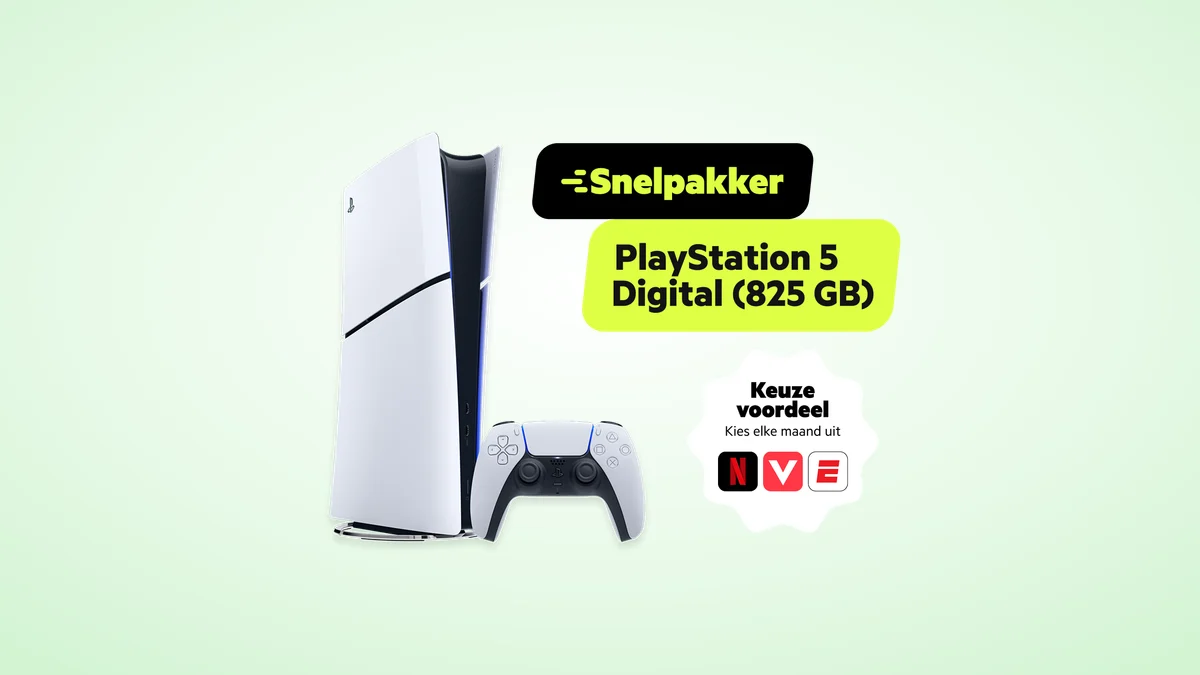PlayStation 5 Digital Edition (825 GB) t.w.v. 599 euro welkomstcadeau bij een KPN internetabonnement (Snelpakker)